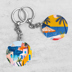 Summer Keychain Designs, Summer Sea Keychains, Tropical Beach Keychain Sublimation