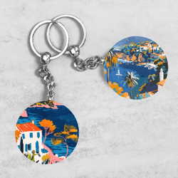 Art Summer Beach Keychain, Tropical Keychain Designs, Beach Keychain Sublimation
