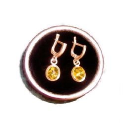 Natural Amber Earrings Dangle Yellow tone earrings cupronickel silver Gemstone Amber Jewelry women Small Earrings