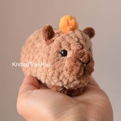 capybara toy with tangerine , cute plushie capybara toy with mandarine like mr thank you has, capybara keychain