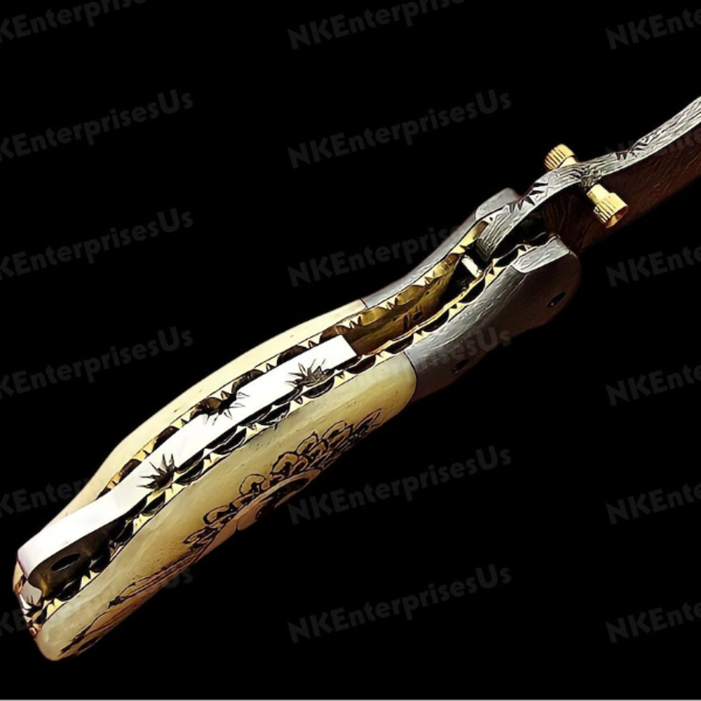 Handmade Folding Knife. Damascus Folding Knife, Camping Knife, Hand Forged Knife, Pocket Knife. Anniversary Gift. Best Gift For Him (6).jpg