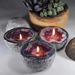 Crystal cave Candle Holder Crystal cave is Made of Vintage Resin Crafts Applicable Home Tabletop Ornaments (US Customers