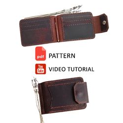 pdf large wallet pattern with money clip - leather wallet pattern - download pdf