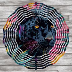 black panther wind spinner design, tropical garden spinner, summer wind spinner