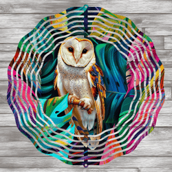 Owl Wind Spinner Design, Tropical Garden Spinner, Tropical Leaves Wind Spinner