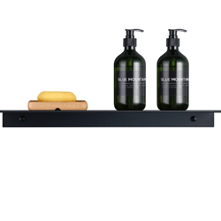 Modern Black Wall Shelf: Bathroom & Kitchen Storage Rack 30-50cm - Wholesale Promotion