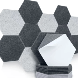 Hexagon Polyester Wall Panels: Soundproofing & Self-adhesive Acoustic Panels for Office, Esports, and Nursery Decor - Se