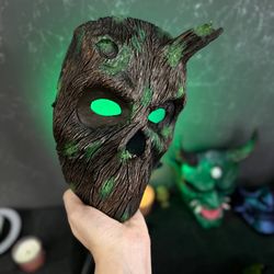 Scarecrow mask: Wood Face mask, Warrior of forest, Masquerade Mask, Warrior mask, Groot mask, Wooden textured mask