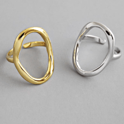 XIYANIKE Silver Irregular Hollow Rings for Women - Couple's Geometric Fashion Jewelry Gifts