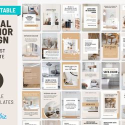 interior design pinterest canva template