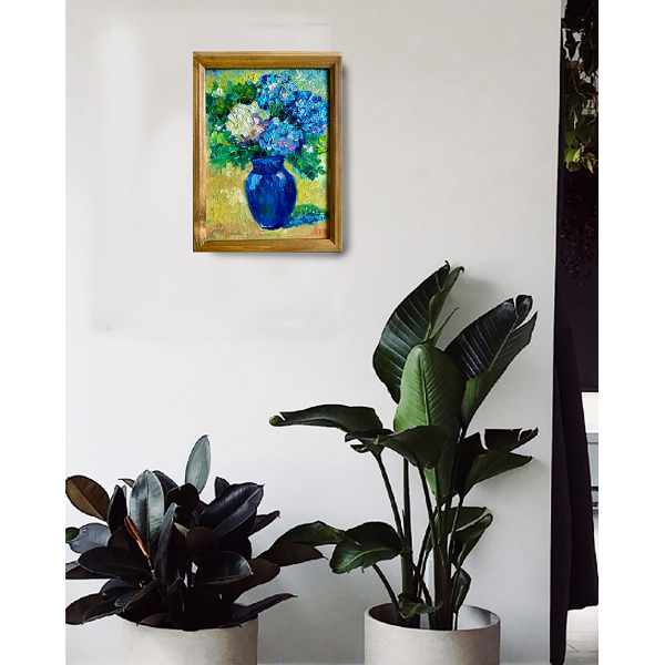 framed flower painting