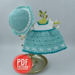 Crochet pattern dress and hat