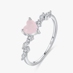 modian 925 sterling silver pink crystal heart rings: elegant women's birthday gift
