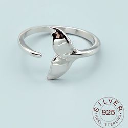wholesale jewelry: sterling silver geometric fish tail rings for women - high-quality & adjustable