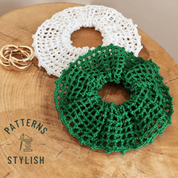 DIY Crochet Hair Scrunchy Pattern - Elastic Scrunchie Tutorial