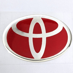 Toyota Chrome Red & Silver Steering Wheel Sticker