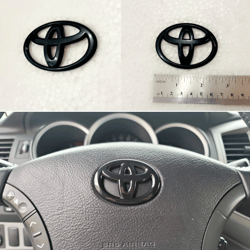 Toyota Steering Wheel Emblem Badge In Glossy Black
