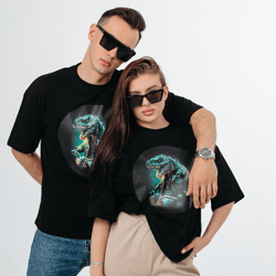 unisex t-shirt with tyrannosaurus oversize