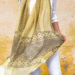 hand painted wool & silk blend scarf