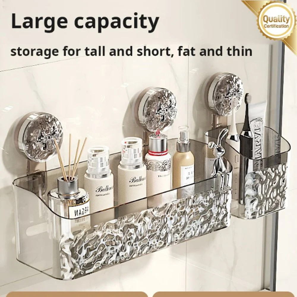 Light Luxury Style Glacier Pattern Suction Cup Shelf3