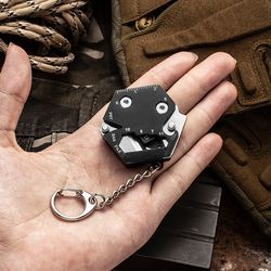 multifunctional hexagonal edc keychain
