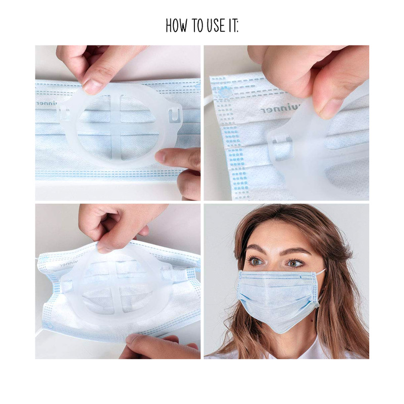 Protective mask bracket to prevent lipstick stains