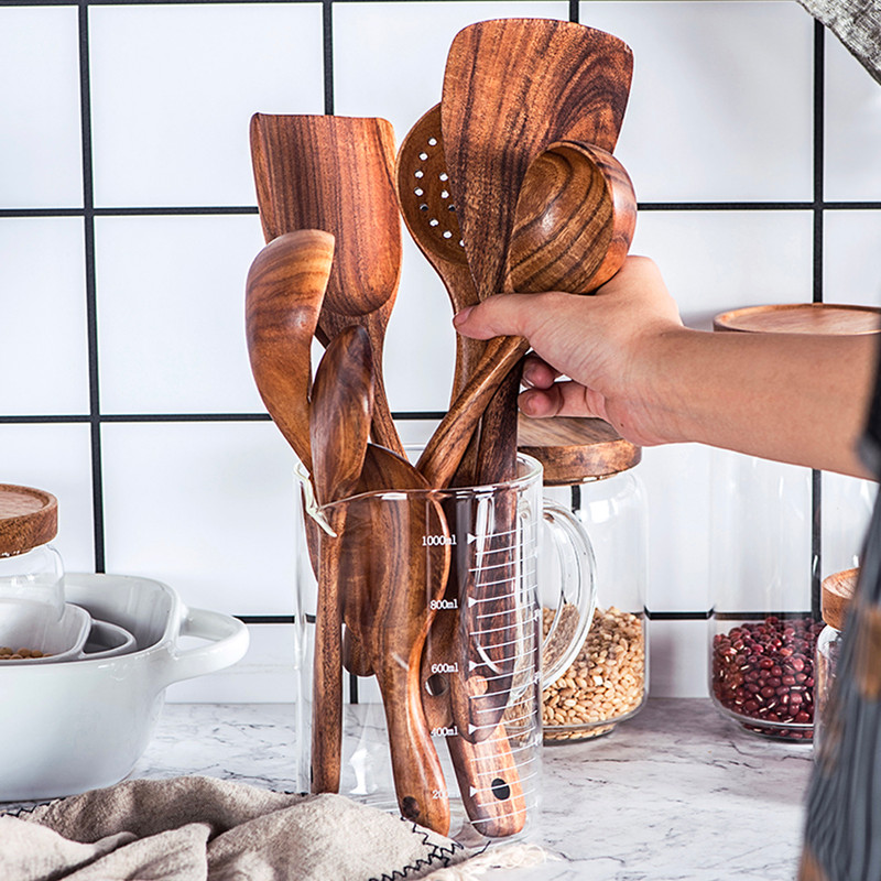 teak wood cooking utensils