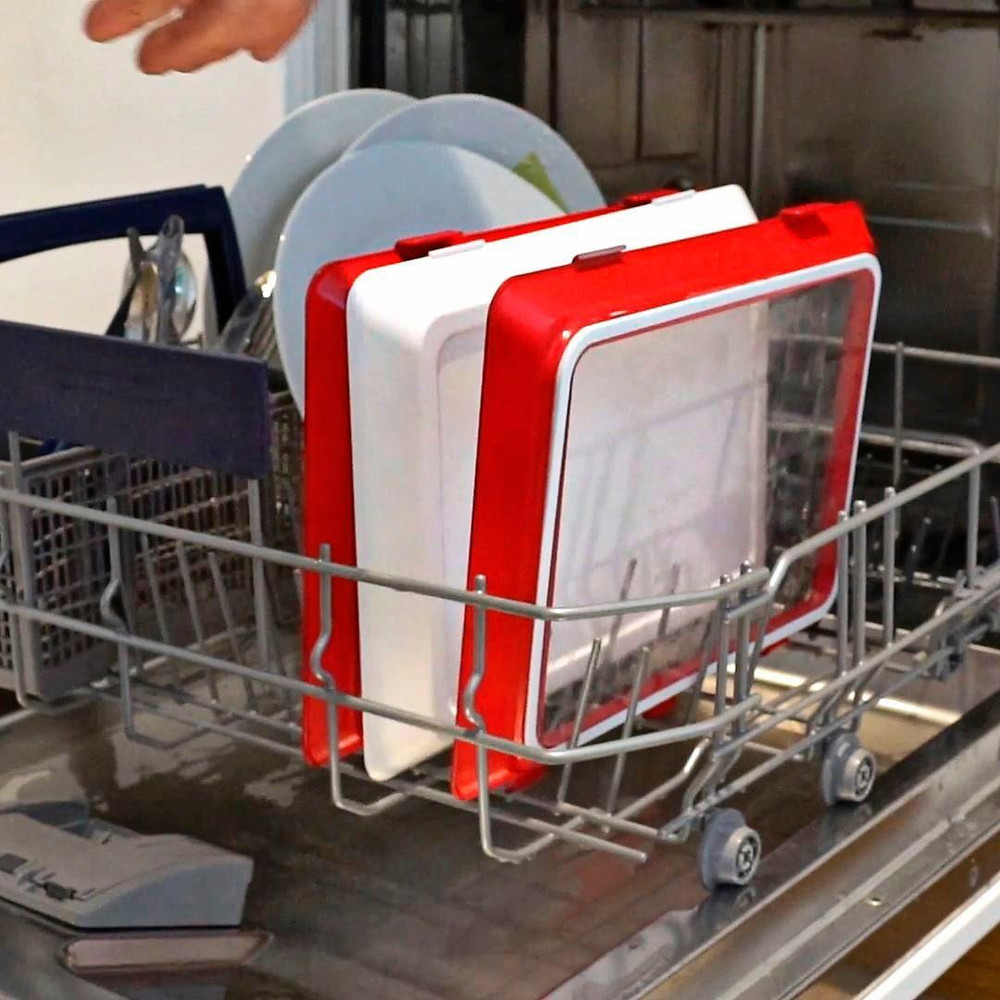 Dishwasher safe food preserving trays