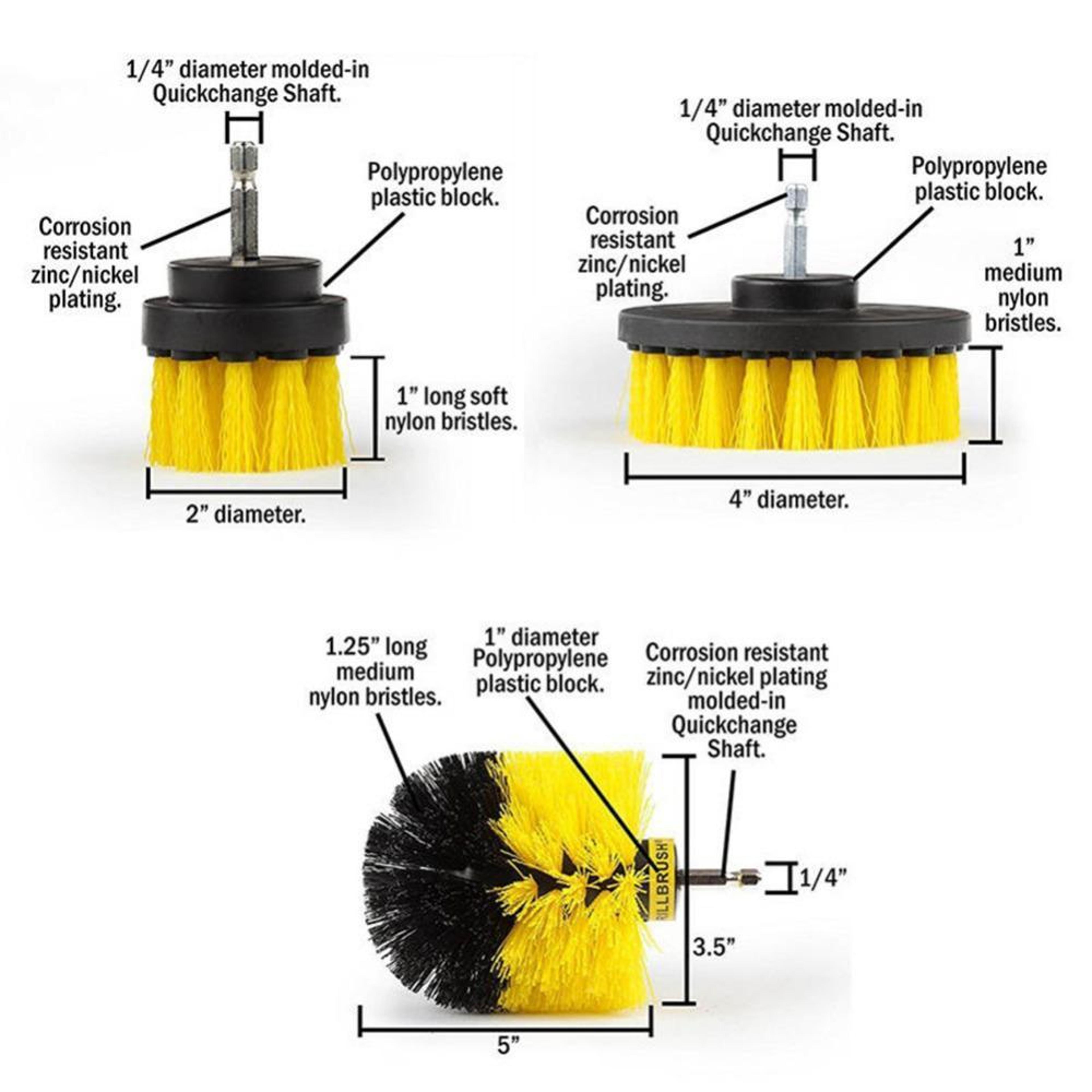 3-Brush Power Scrubber Drill Brush Attachment Kit | Inspire Uplift 3-Brush Power Scrubber Drill Brush Attachment Kit | Inspire Uplift