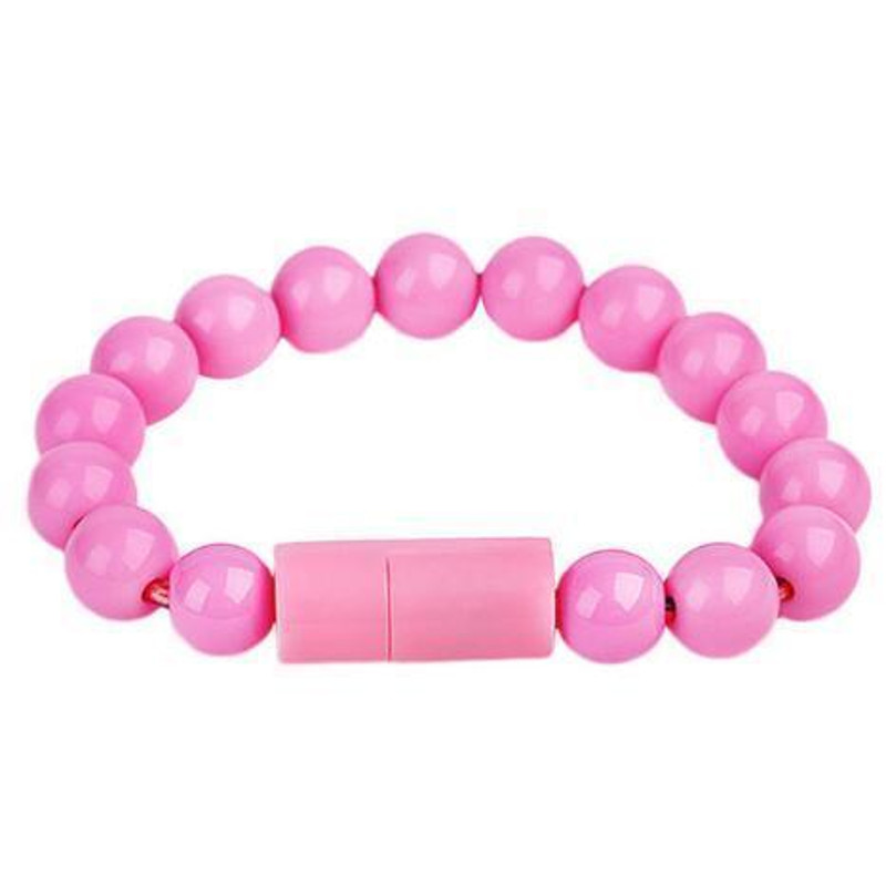 Beaded Charging Bracelet pink