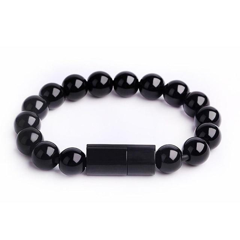 Beaded Charging Bracelet black