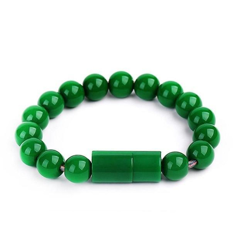 Beaded Charging Bracelet green