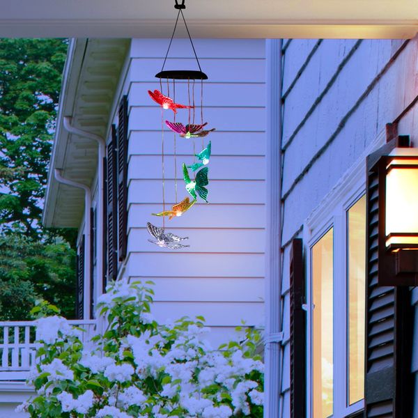 Color-Changing LED Solar Butterfly Outdoor Wind Chimes
