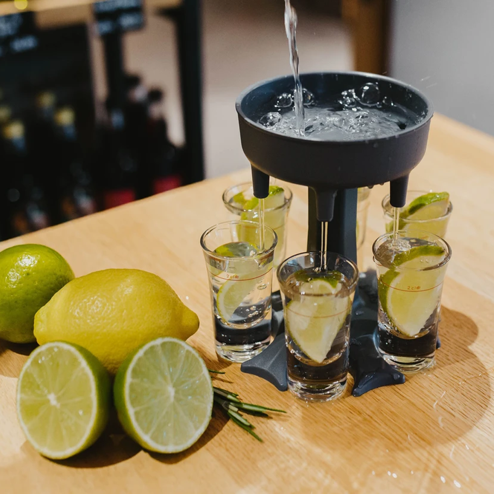 6 Shot Glass Dispenser And Holder Carrier Caddy Liquor Dispensergrey