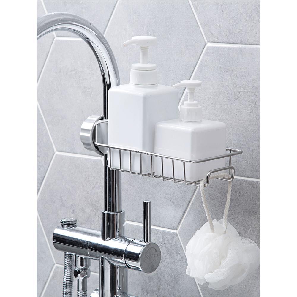 Durable sink storage rack holder for wet sponges and brushes