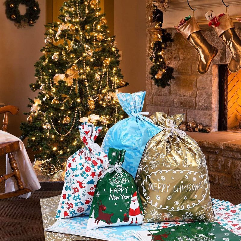 Drawstring Christmas Gift Bags 30Piece Set