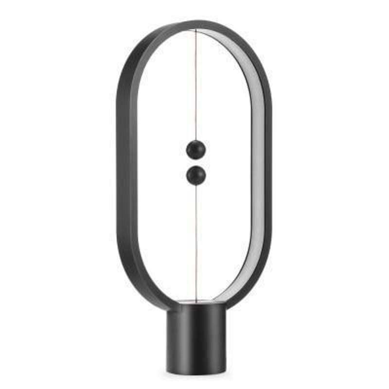 Original "Balance" Wood Magnetic LED Oval Table Lamp Black