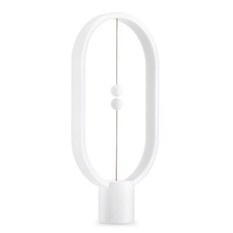 Original "Balance" Wood Magnetic LED Oval Table Lamp White