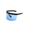 Futuristic Shield Visor Sunglasses black & Blue