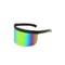 Futuristic Shield Visor Sunglasses Black & Rainbow