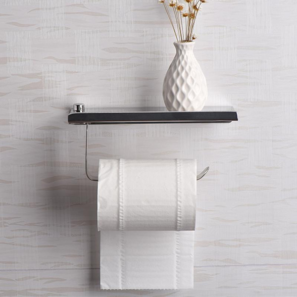 EZ Toilet Paper Holder With Shelf