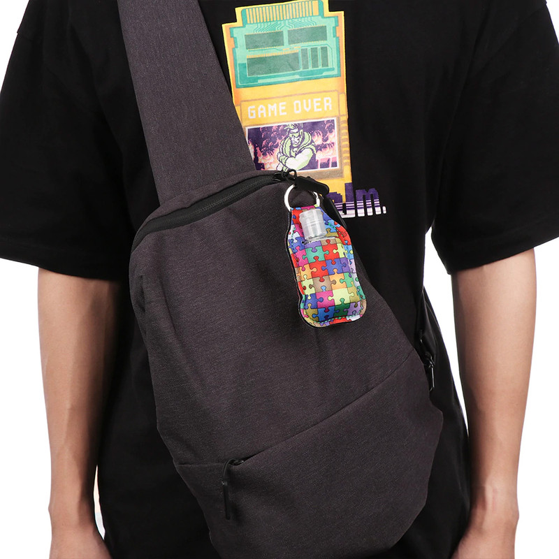 Waterproof keychain holder for sanitizer and shampoo