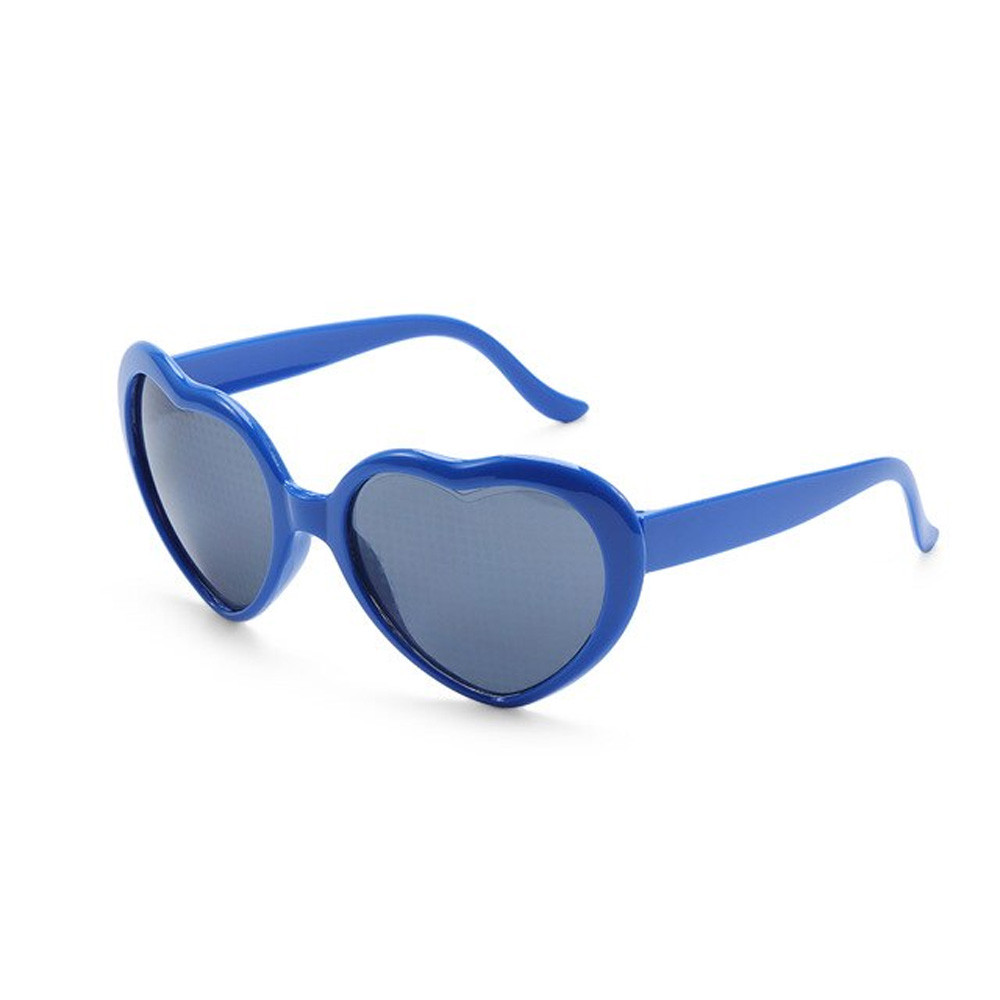 Heart Shaped Heart Effect Diffraction Glasses blue