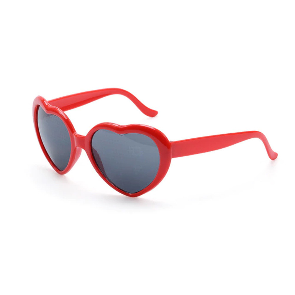 Heart Shaped Heart Effect Diffraction Glasses red