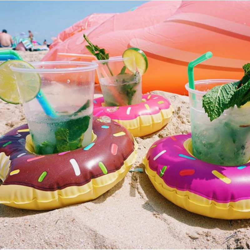 Cute PoolBeach Cup Holders Purple Frosted Donut