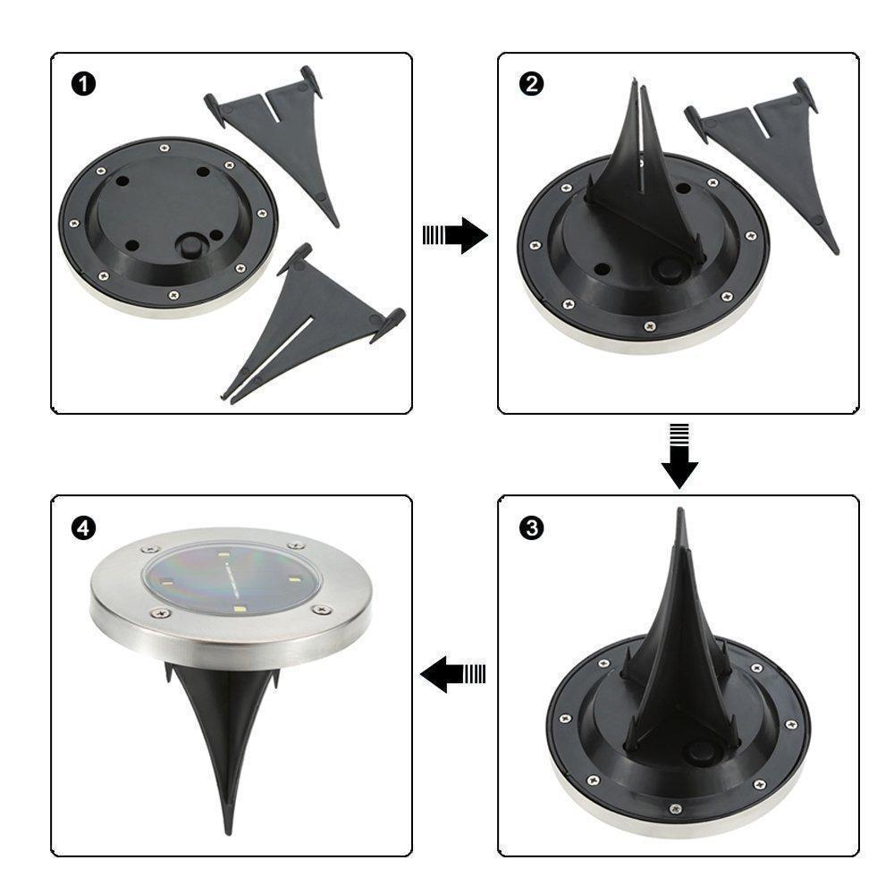 LED Solar Powered InGround Lights Solar Pathway Lights 6