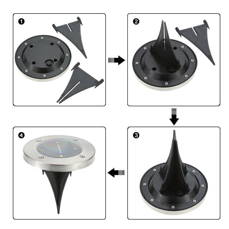 LED Solar Powered InGround Lights Solar Pathway Lights 6