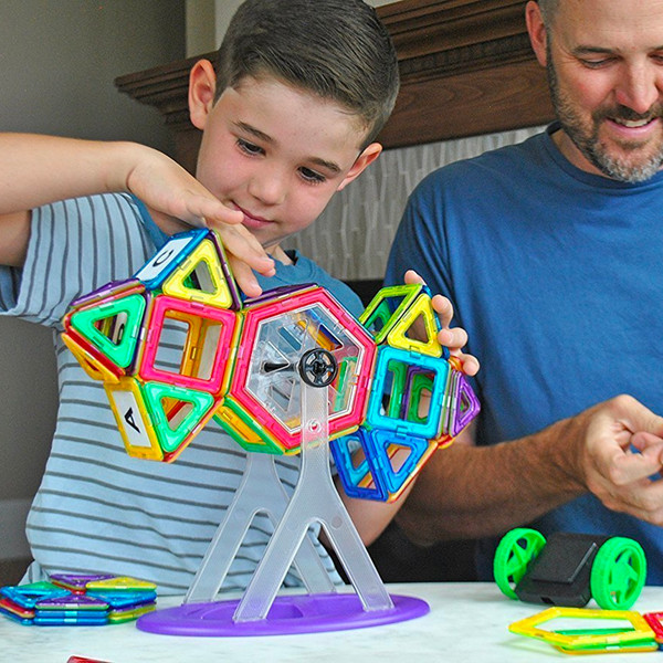 Magnetic Building Blocks For Kids (111 Pieces)