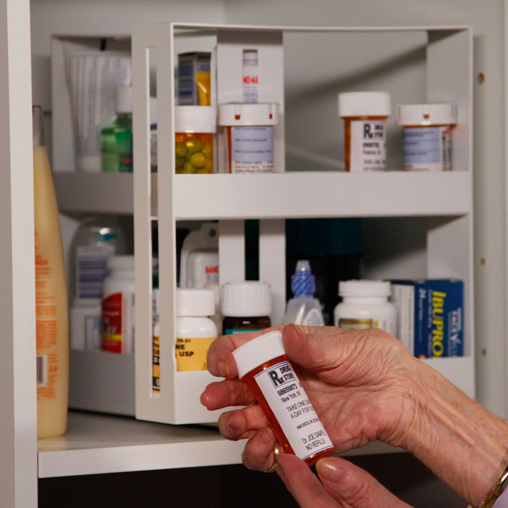 Multi-Function Rotating Storage Rack For Spices & Pill Bottles 3