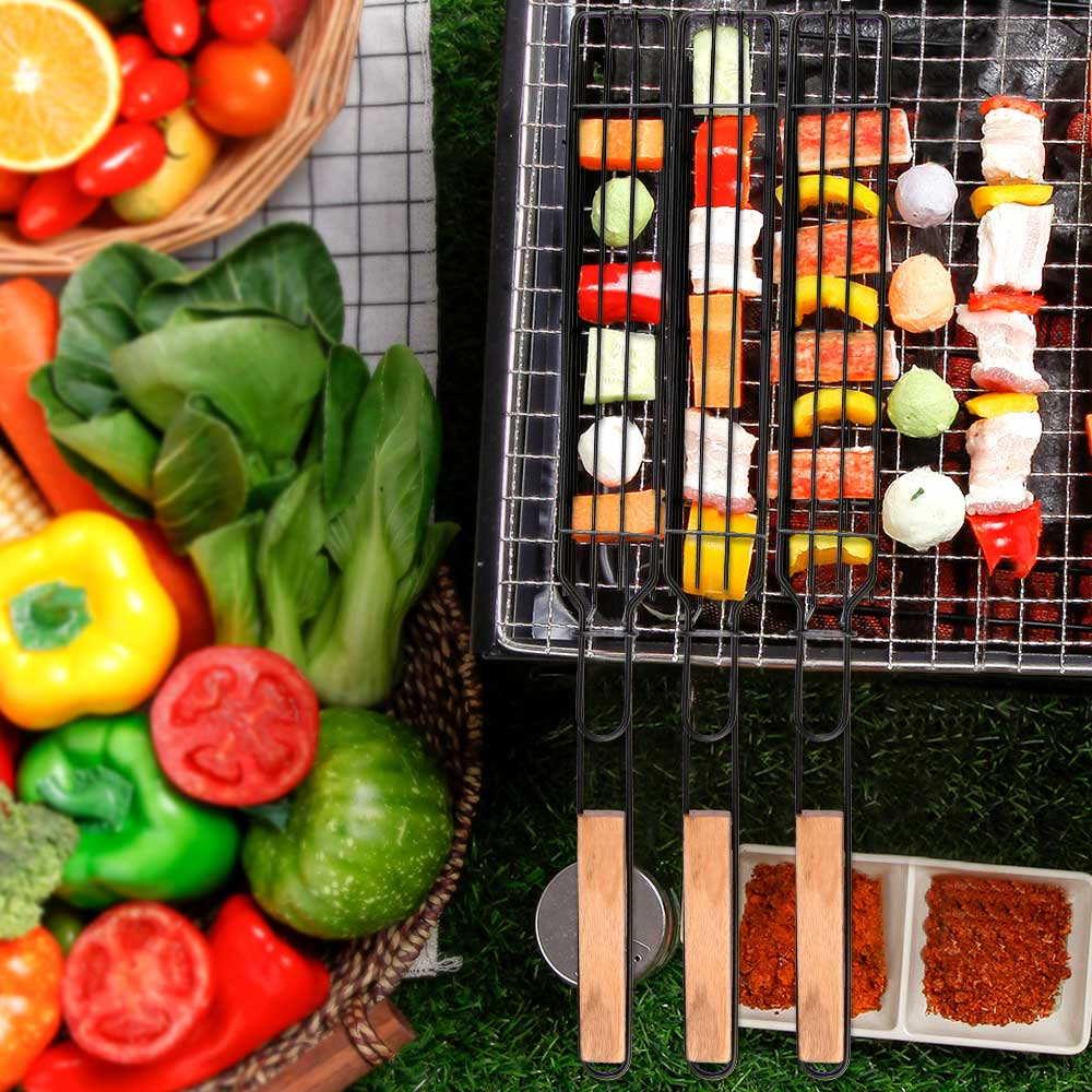 Non-stick Slim Kabob Grilling Baskets for Outdoor Grill 1